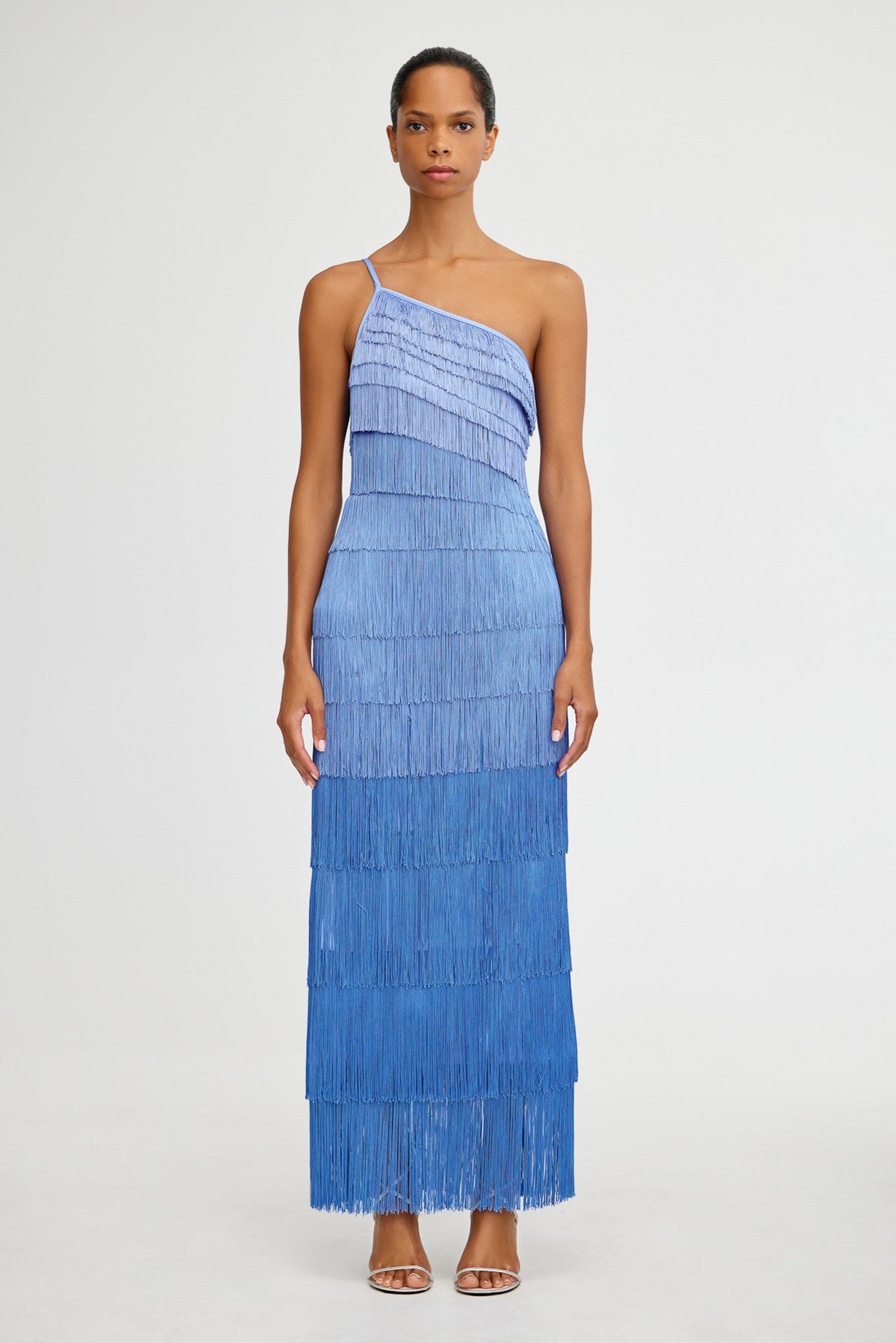 ワンピース Paddington Long Dress pale blue abito_lungo_in_chiffon_stampat