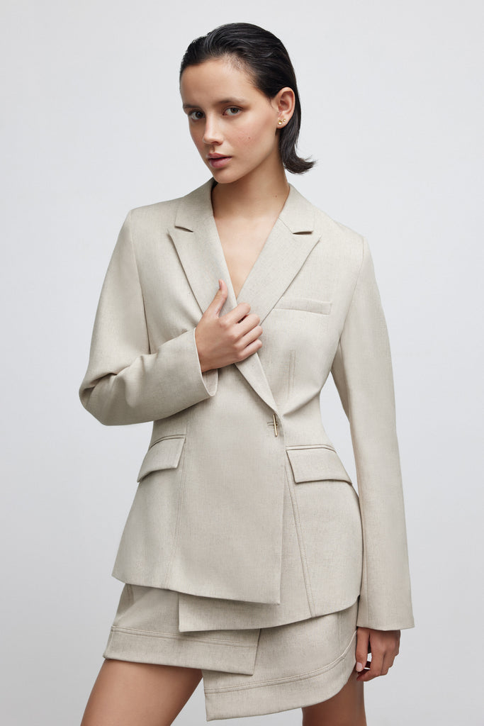 Oatmeal blazer hotsell