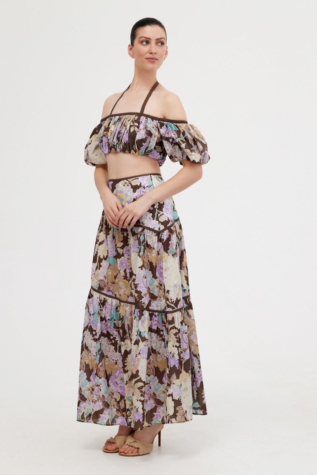 Florence black silk skirt