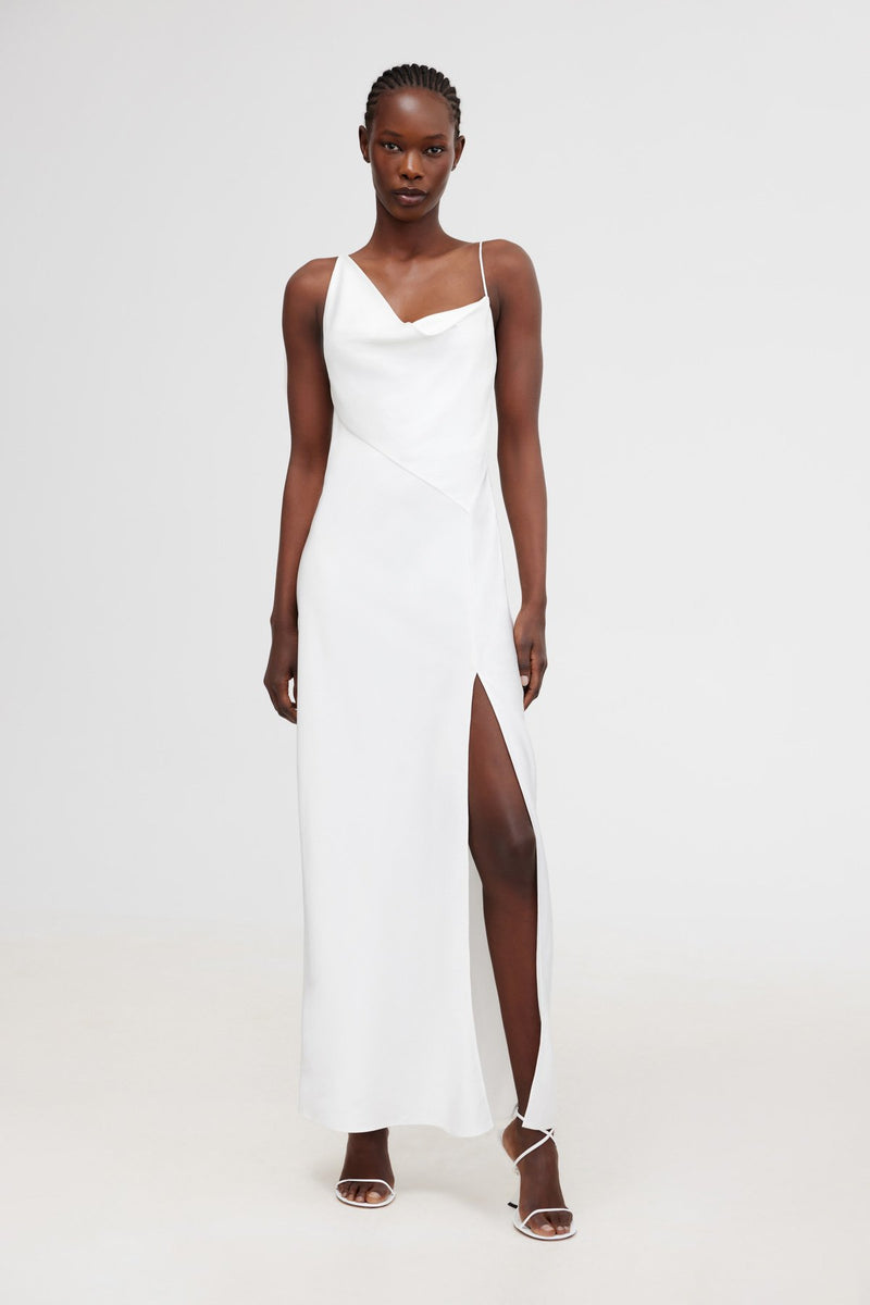 significant other annabel asymmetrical satin maxi dress SO ONLINE AU Annabel Midi Satin Bridesmaid Dress, Ivory, AU10 US6