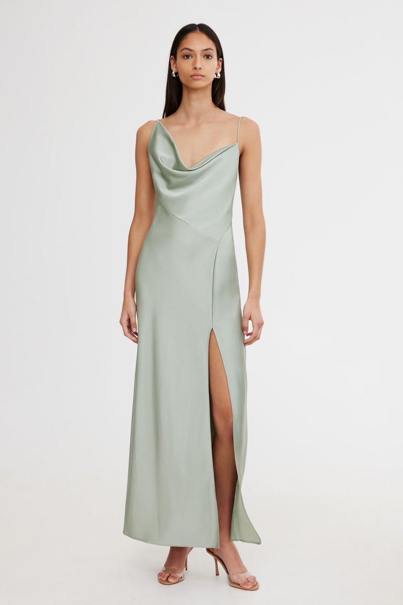 significant other anabell cowl neck maxi dress Annabel in Sage Featuring A Midi Length Significant Other - Anabell Cowl-Neck